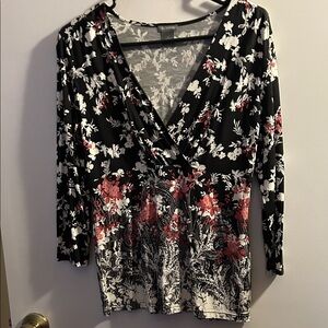 Ann Taylor Print Long Sleeve Blouse